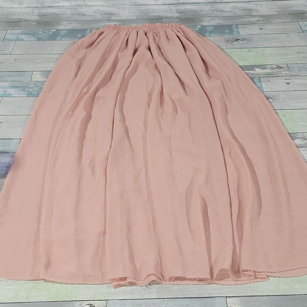 Pinup-Girl Long Sheer Dusty Rose Skirt One Size
